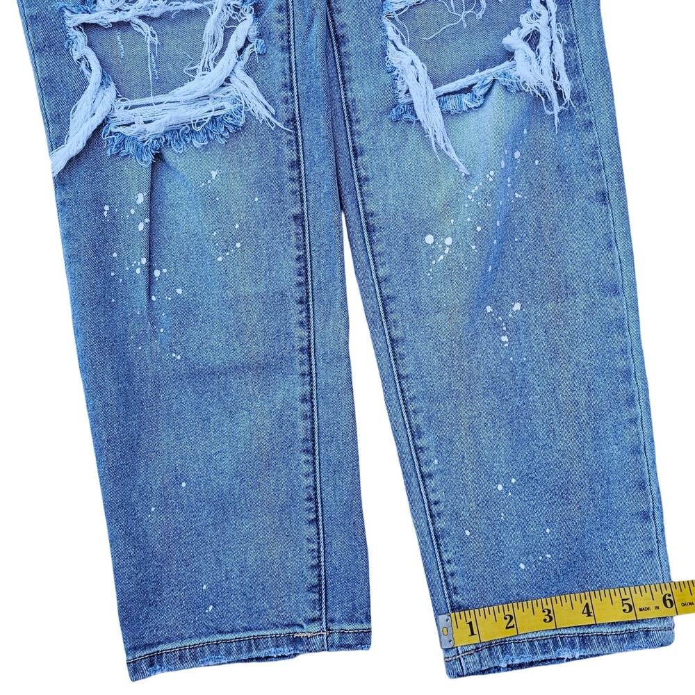 Distressed Boyfriend Jeans KanCan Shelly Size 9 / 28 Stretch Denim High Rise - Picture 3 of 10